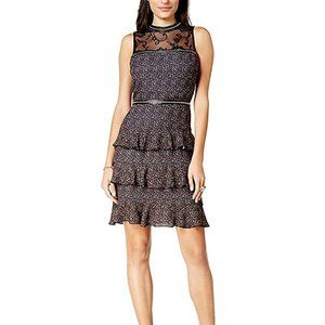 Glam by Glamorous Women's Lace-Yoke Tiered Dress.  SZ S